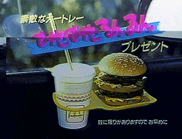 fuzzyghost glitch vhs burger vaporwave GIF