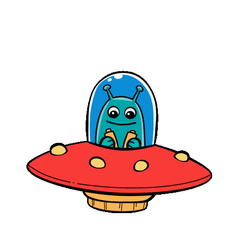 Space Spaceship Sticker by Bos Animation