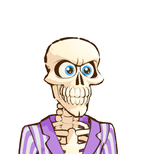 Good Night Skull Sticker by mattbag3d