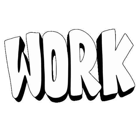 Work Typo Sticker by Alexandre Nart