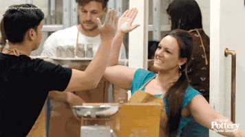 High Five GIF by The Great Pottery Throw Down