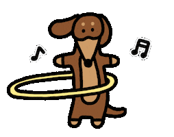 Excited Sausage Dog Sticker by Joguman Studio