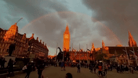 Sunset Rainbow Seen in London Sky on Final Evening of Queen's Lying in State