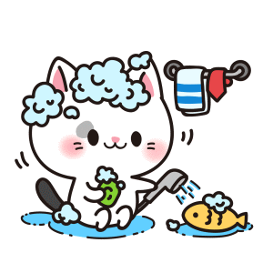 Cat Bathing Sticker