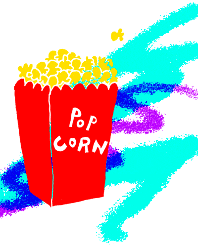 Movie Theater Popcorn GIF by Adrianne Manpearl