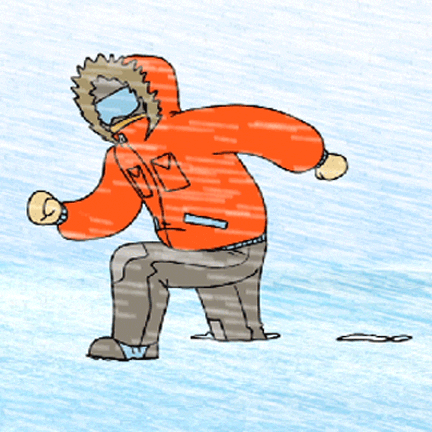 Anime King Walking On Snow GIF