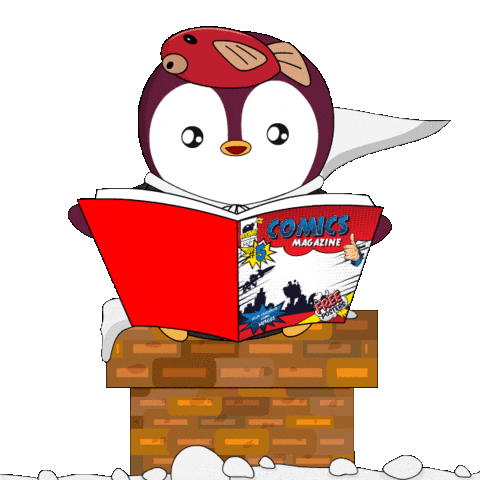 Read Comic Book Sticker by Pudgy Penguins