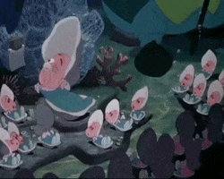 boomunderground cartoon vintage alice in wonderland oysters GIF