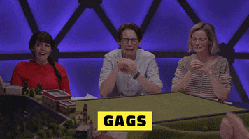 Gagging Dimension 20 GIF by Dropout.tv