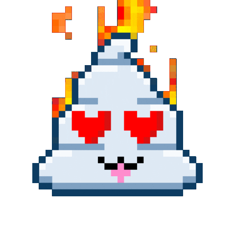 Pixel Shitting Sticker by Poopies.io