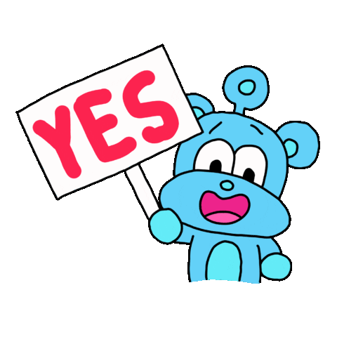 Happy Yes Please Sticker by TEJI