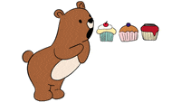 Cake eating Bear