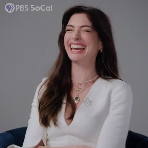 Anne Hathaway Laugh GIF