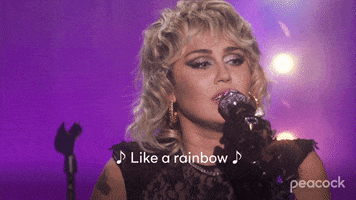 Miley Cyrus Rainbow GIF by PeacockTV