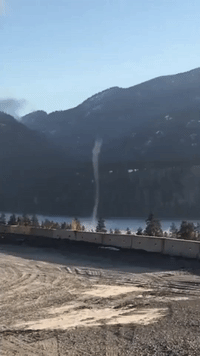'Steam Devil' Glides Across British Columbia's Wintry Kalamalka Lake