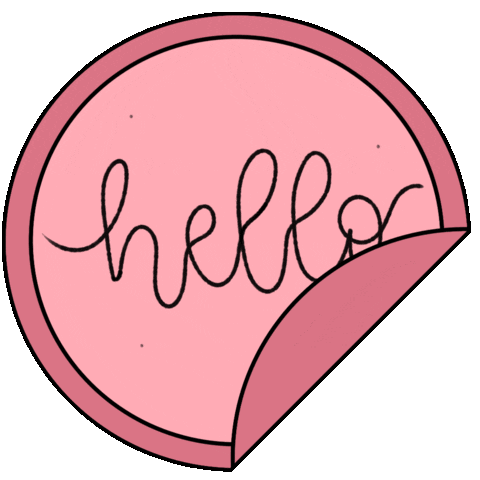 Pink Hello Sticker