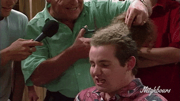 Haircut Chop GIF by Neighbours (Official TV Show account)