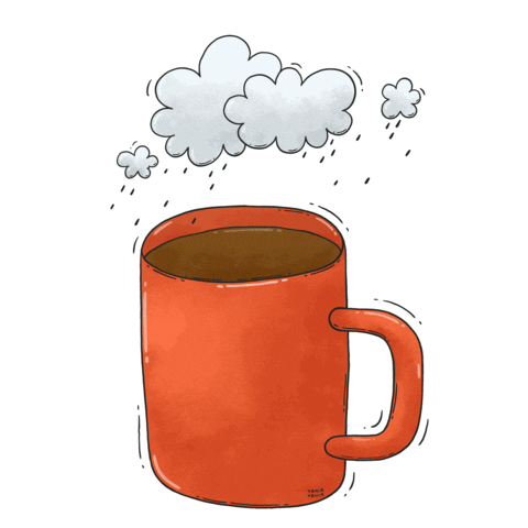 Coffee Raining Sticker by Tania S.