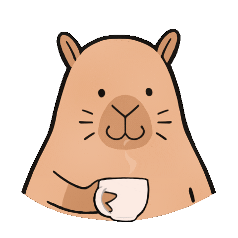 Cafe Capybara Sticker