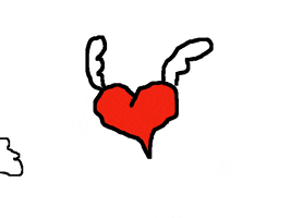 Mikbulp love heart flying cupido GIF