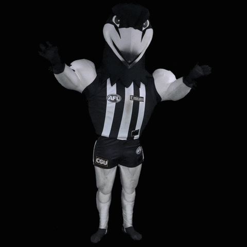 Waving Collingwood Magpies GIF by CollingwoodFC
