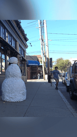 Nervous Look Back GIF by Freaky The Scary Snowman