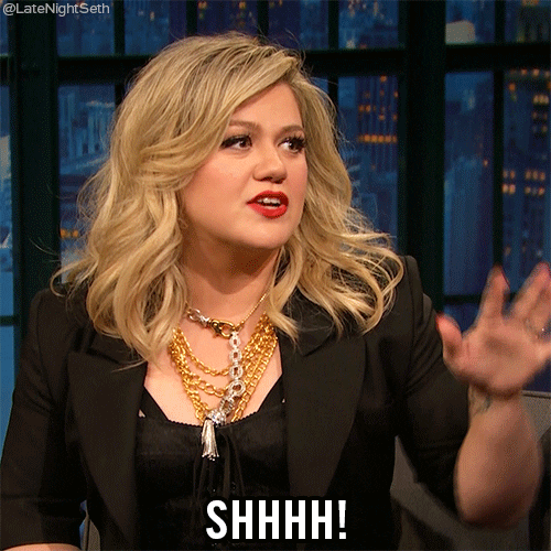 kelly clarkson shut up GIF by Late Night with Seth Meyers