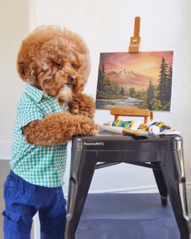 PoochofNYC dog artist dogs puppy GIF