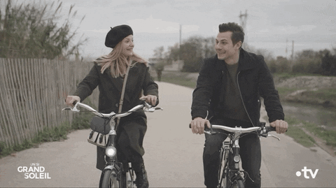 Happy bike gif by un si grand soleil - find & share on giphy