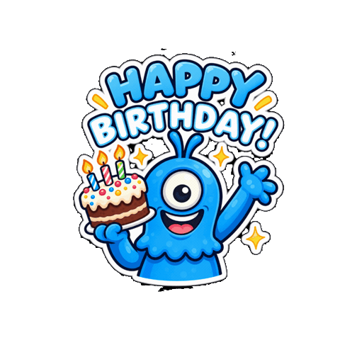Happy Birthday Fun Sticker by Momo & Tulus