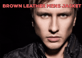 Brown Leather Mens Jacket GIF