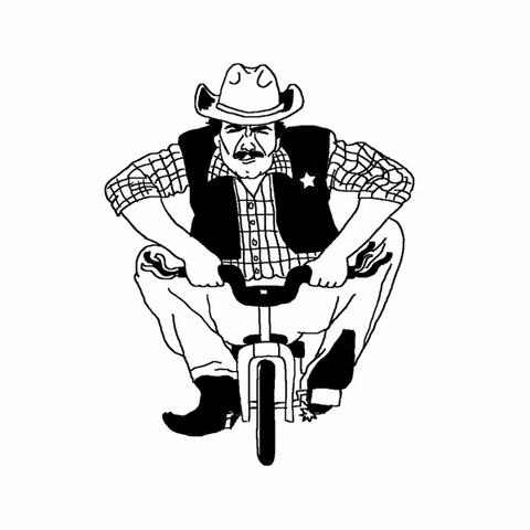 wry_fungi bike cowboy yeehaw trike GIF