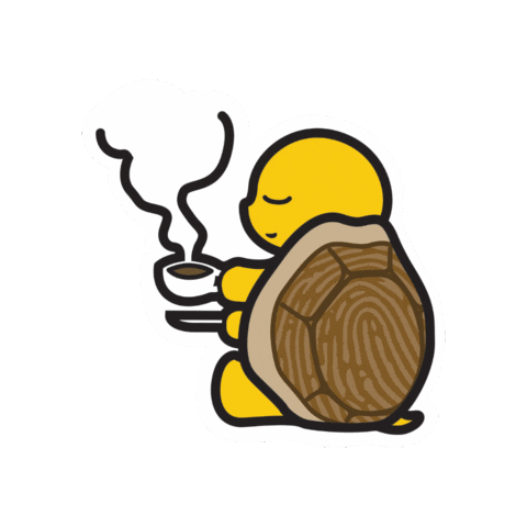 Yellow Turtle Coffee Sticker by acdelposo