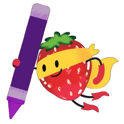 Strawberry Crayon Sticker by DeeBee's Organics