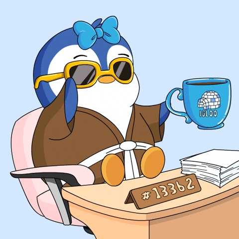 Working Take It Easy GIF by Pudgy Penguins
