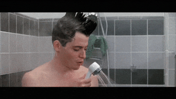 singing shower matthew broderick mohawk ferris bueller's day off