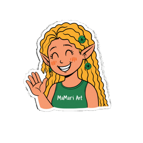 Hello Sticker by MaMari Art