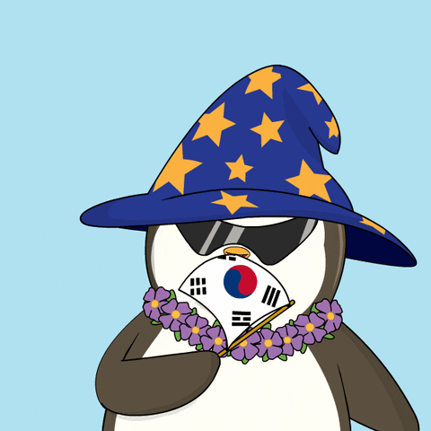 South Korea Flag GIF by Pudgy Penguins