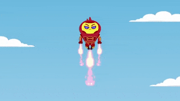iAM_Learning flying iron man super hero blast off GIF