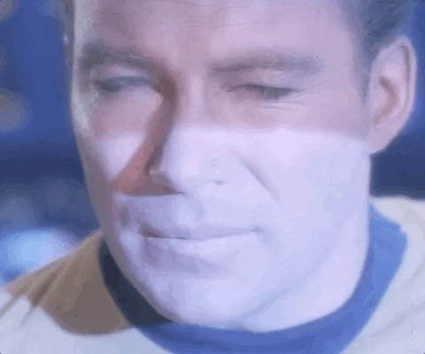 Grelles Licht blendet Star Trek Charaktere