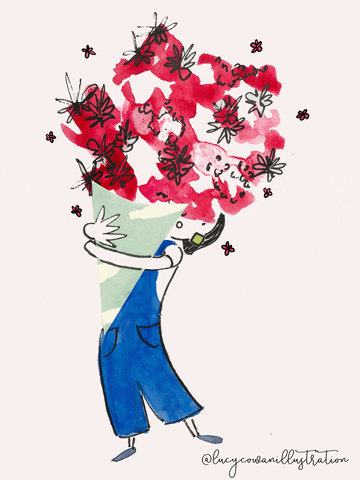 Lucycowanillustration celebration illustration celebrate flowers GIF