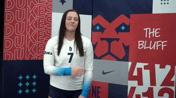 Volleyball Shoulder Brush GIF by GoDuquesne