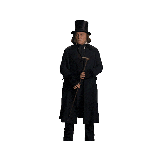 Johnny Depp Scrooge Sticker by Ebenezer Movie