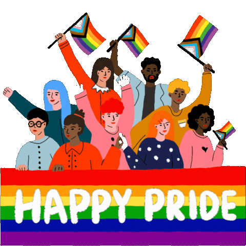 Gay Pride Sticker by Hello All