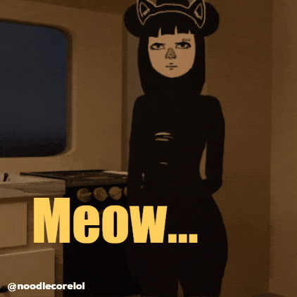 Bored Cat Girl GIF