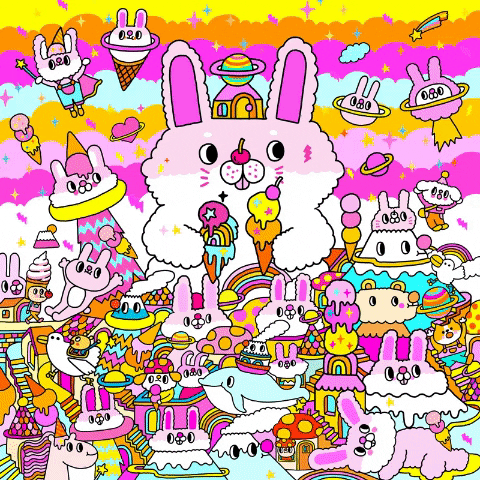 Rainbow Bunny GIF