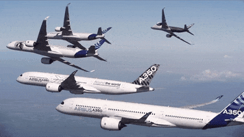 Airbus team fly sky flying GIF
