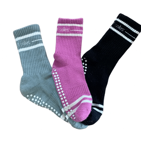 GSsocial happy feet grip socks barre socks sticky socks GIF
