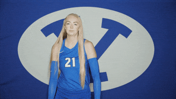 Volleyball Hair Flip GIF by BYU Cougars