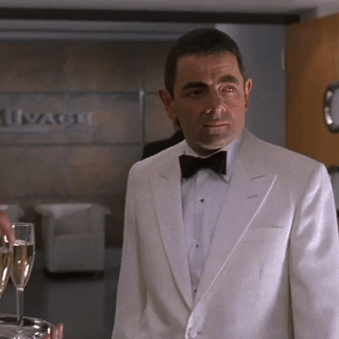 Rowan Atkinson Party GIF by Working Title